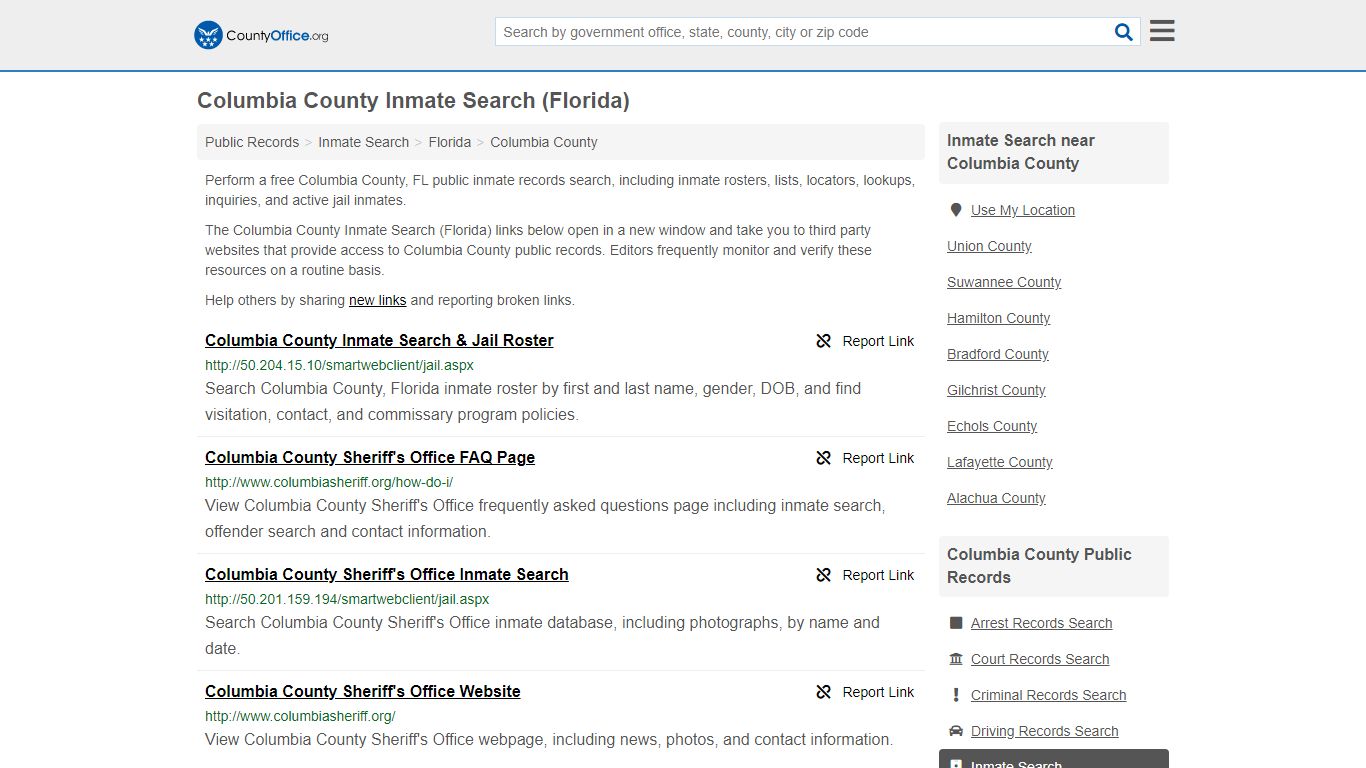 Inmate Search - Columbia County, FL (Inmate Rosters ...